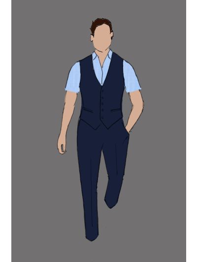 Uniform Shirt Short Sleeve Male Light Blue (Guest Services)